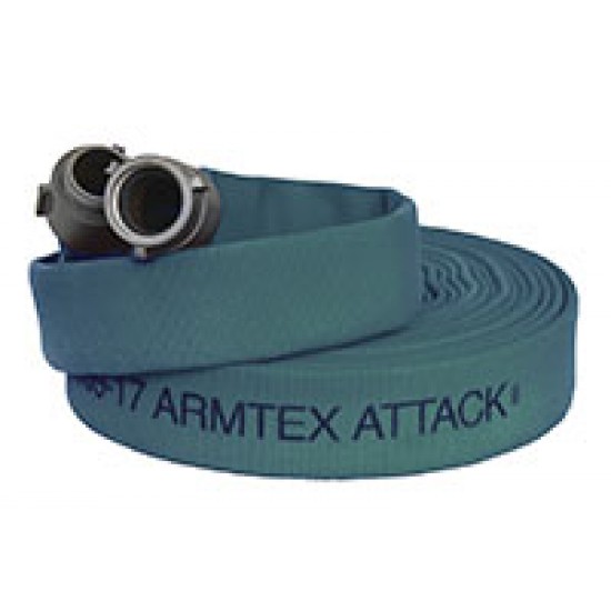 Armtex® Attack™ 25 ft Available Lengths, 1 1/2 in. Size, and NST Coupling Type Green Lightweight Lined Fire Hose